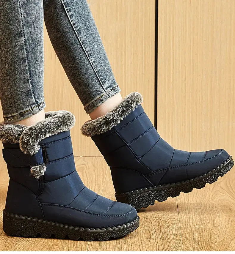 Bottes pour femme , tendance chaussures d'hiver , bottes imperméables avec fourrure doux et moelleux Chausseria