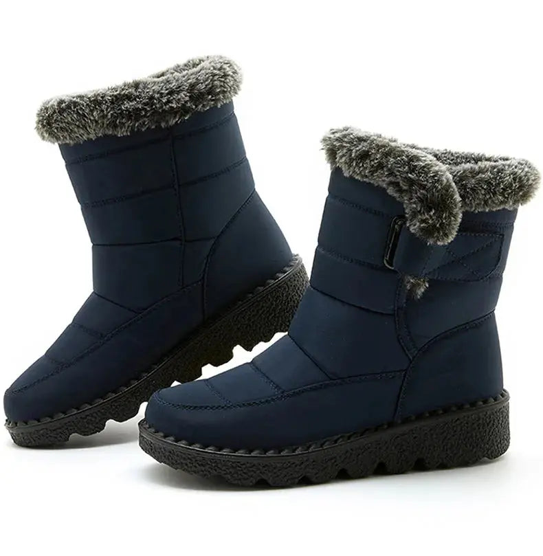 Bottes pour femme , tendance chaussures d'hiver , bottes imperméables avec fourrure doux et moelleux Chausseria