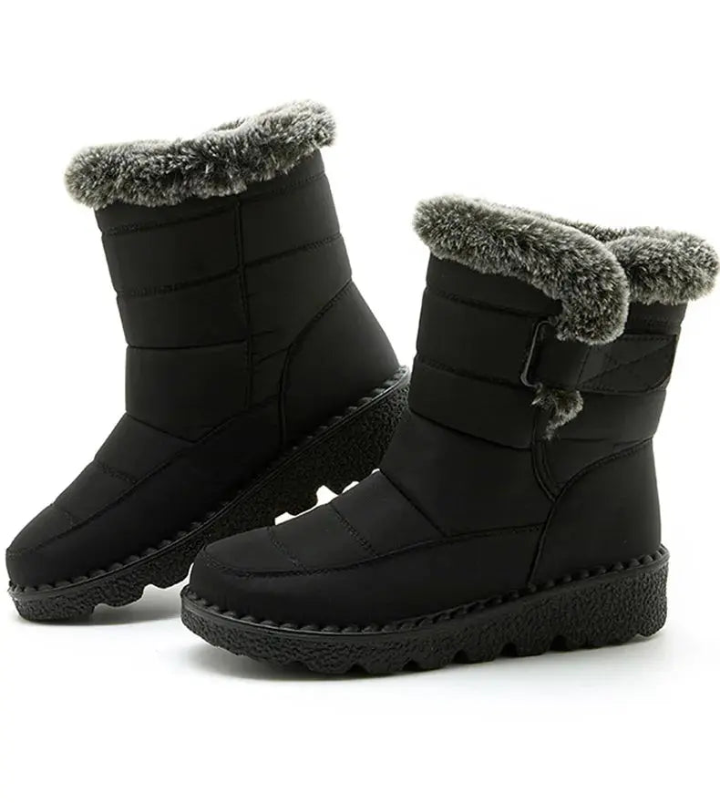 Bottes pour femme , tendance chaussures d'hiver , bottes imperméables avec fourrure doux et moelleux Chausseria