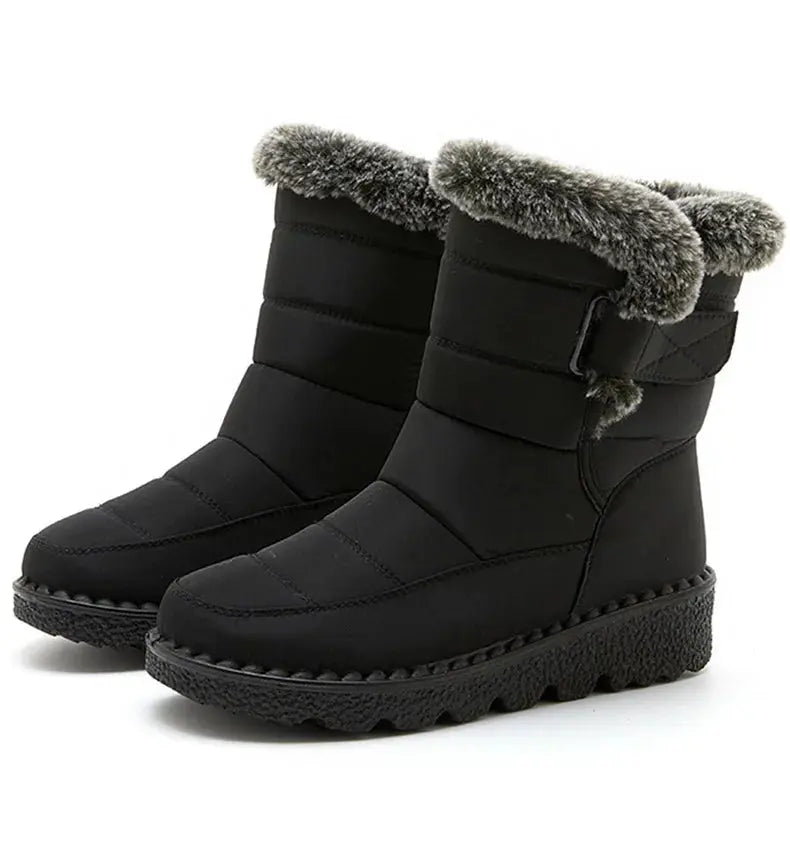 Bottes pour femme , tendance chaussures d'hiver , bottes imperméables avec fourrure doux et moelleux Chausseria
