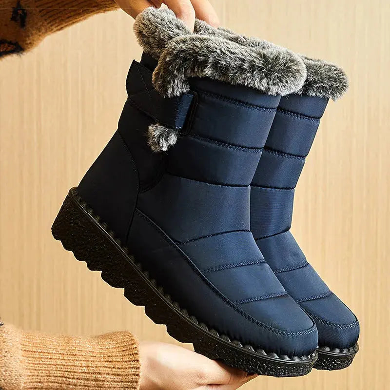 Bottes pour femme , tendance chaussures d'hiver , bottes imperméables avec fourrure doux et moelleux Chausseria